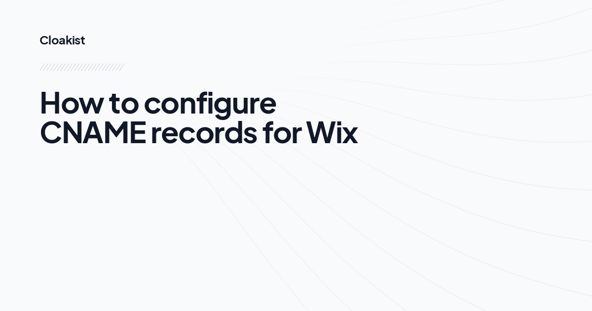 How to configure CNAME records for Wix