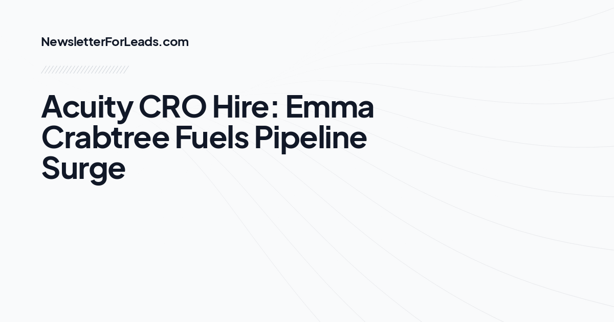 Acuity CRO Hire: Emma Crabtree Fuels Pipeline Surge