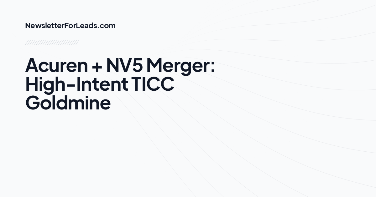 Acuren + NV5 Merger: High-Intent TICC Goldmine