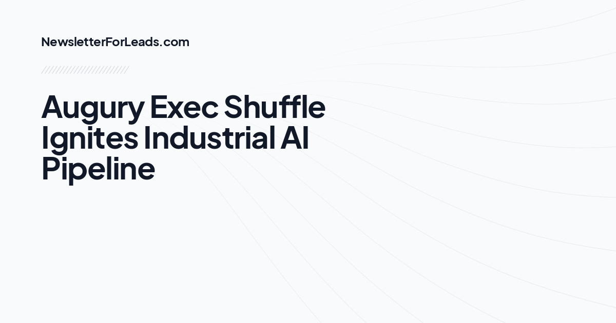 Augury Exec Shuffle Ignites Industrial AI Pipeline