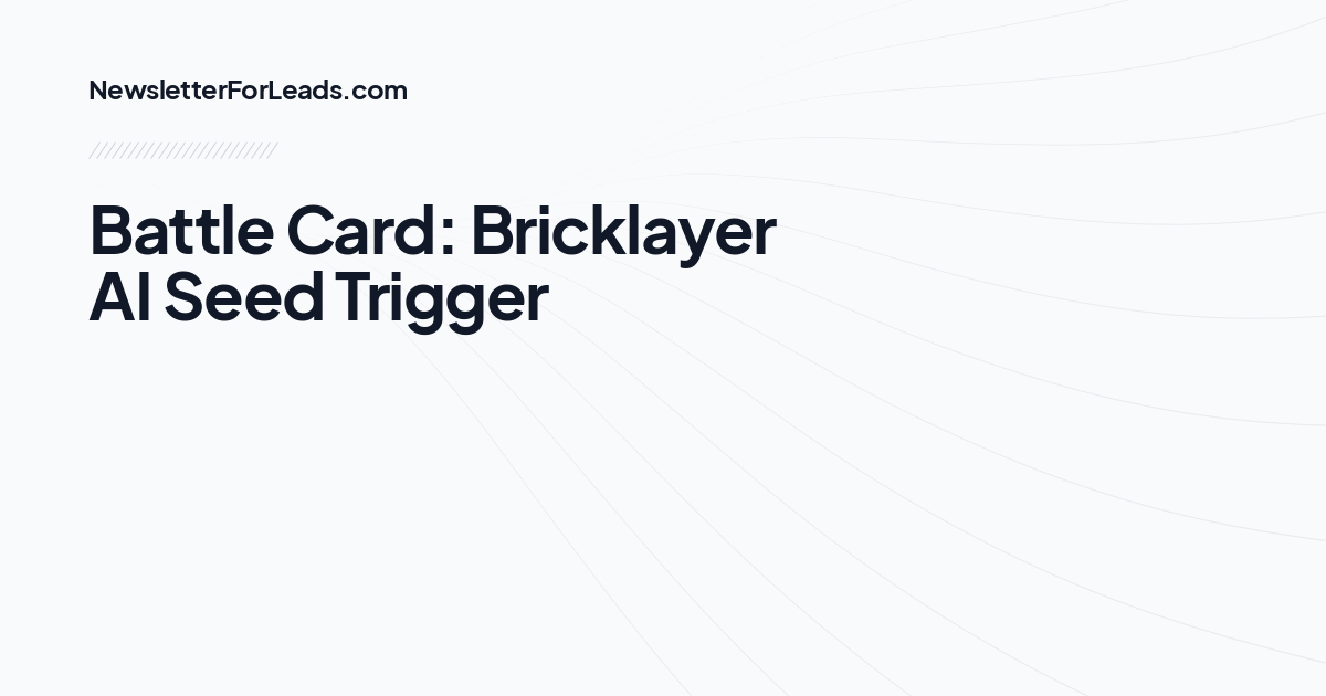 Battle Card: Bricklayer AI Seed Trigger