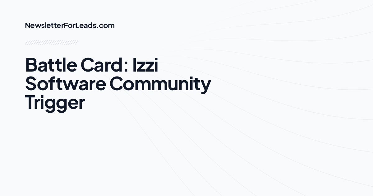 Battle Card: Izzi Software Community Trigger