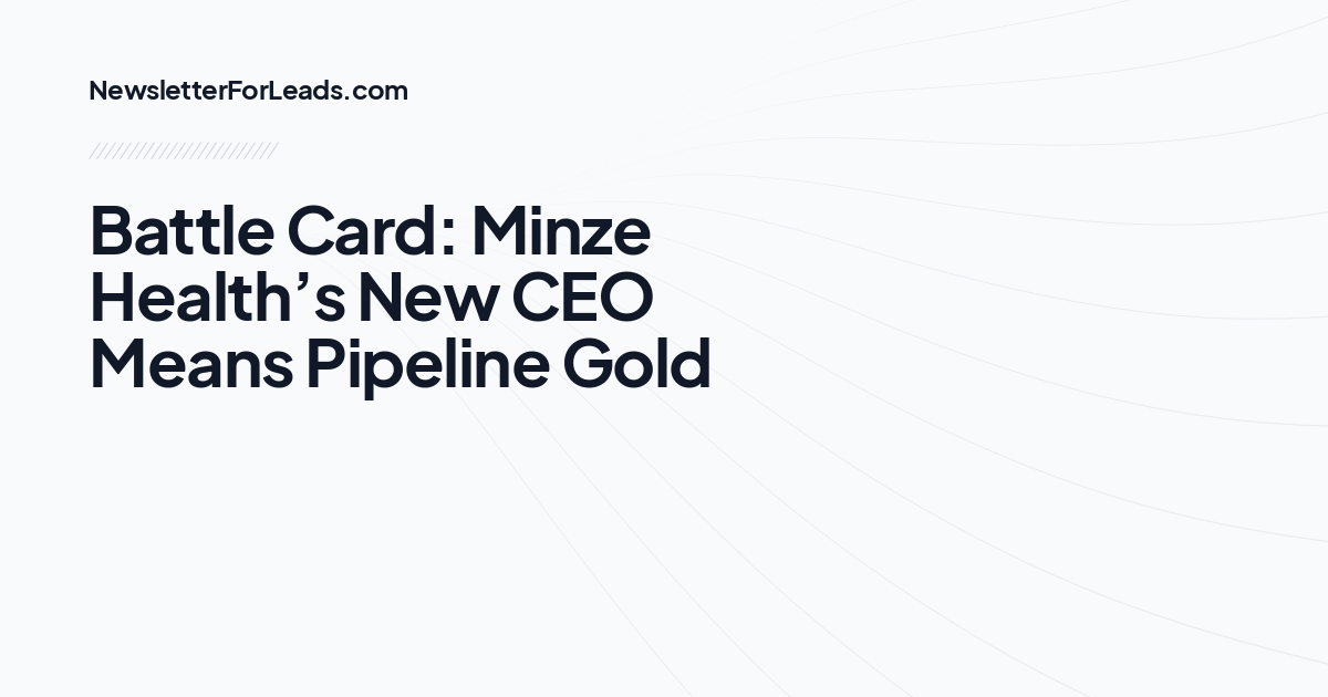 Battle Card: Minze Health’s New CEO Means Pipeline Gold