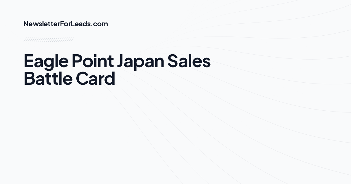Eagle Point Japan Sales Battle Card
