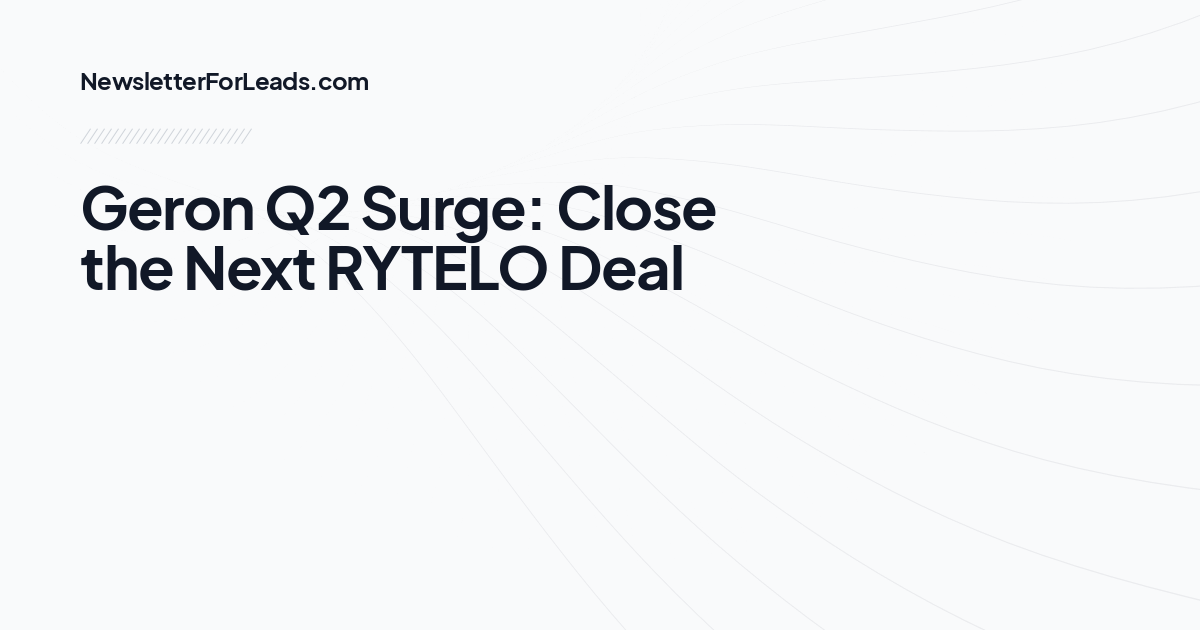 Geron Q2 Surge: Close the Next RYTELO Deal