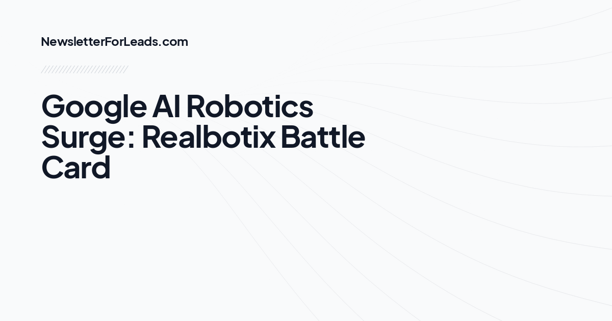 Google AI Robotics Surge: Realbotix Battle Card