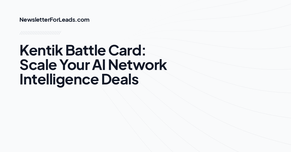Kentik Battle Card: Scale Your AI Network Intelligence Deals