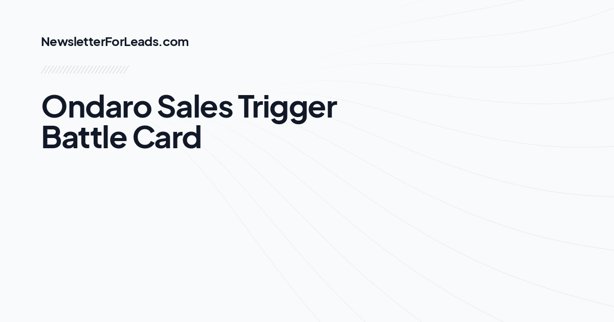 Ondaro Sales Trigger Battle Card