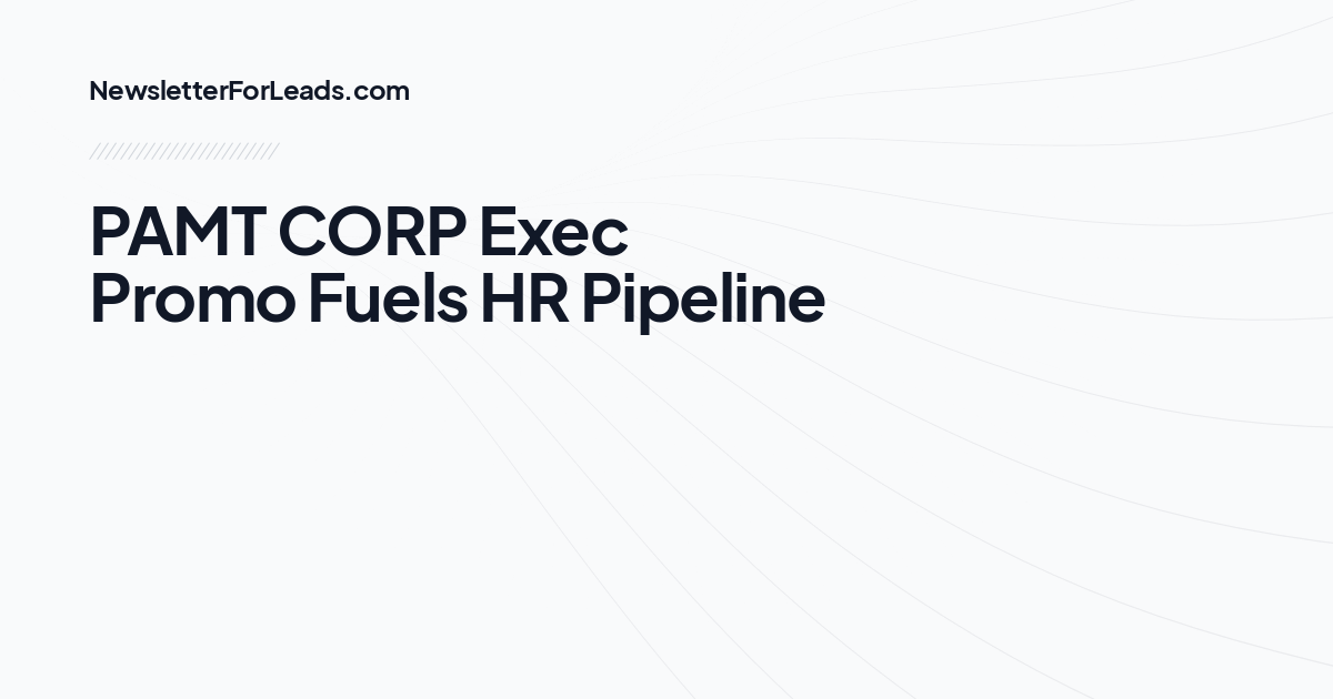 PAMT CORP Exec Promo Fuels HR Pipeline