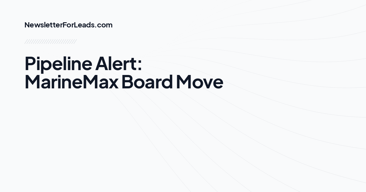 Pipeline Alert: MarineMax Board Move