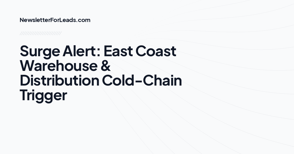 Surge Alert: East Coast Warehouse & Distribution Cold-Chain Trigger
