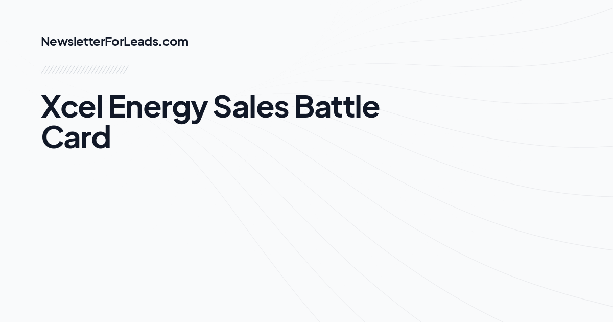 Xcel Energy Sales Battle Card