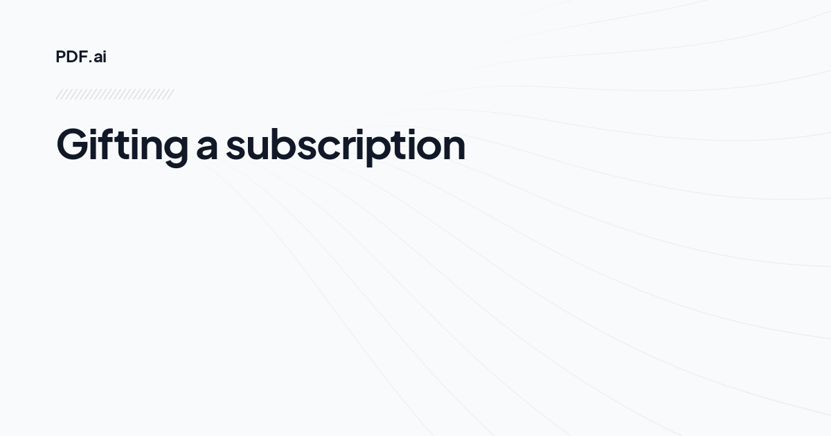 Gifting a subscription 