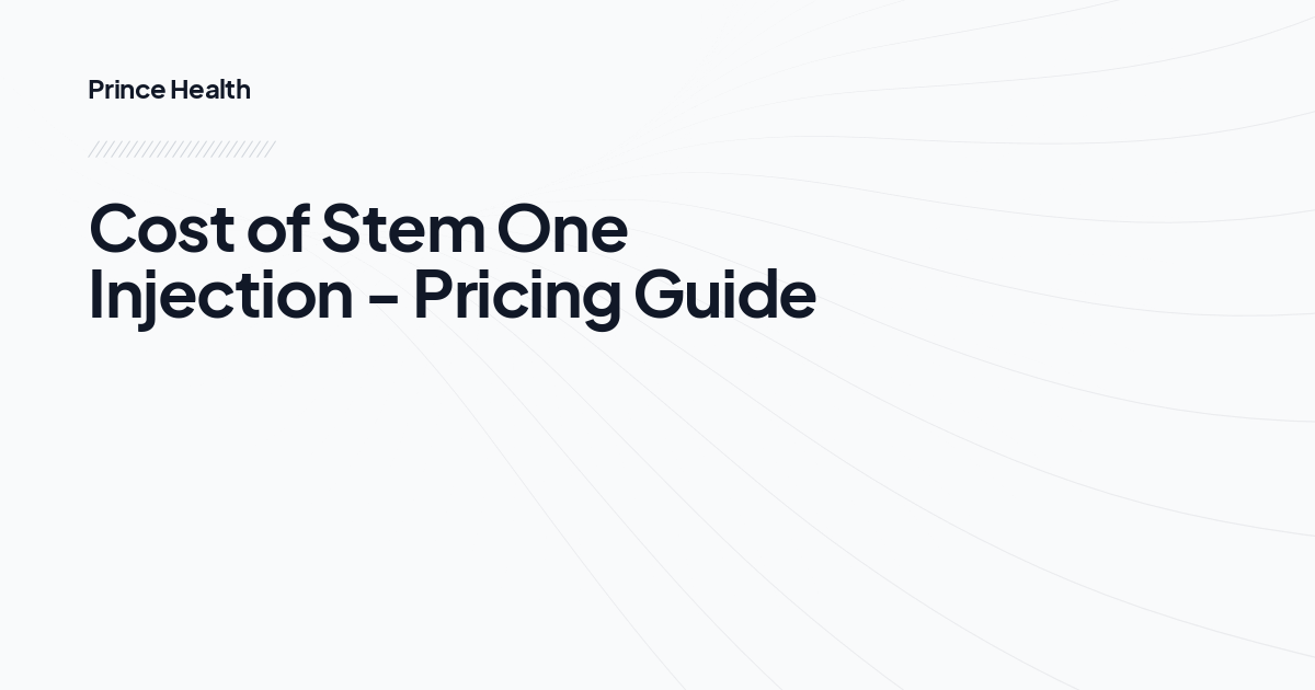 Cost of Stem One Injection - Pricing Guide