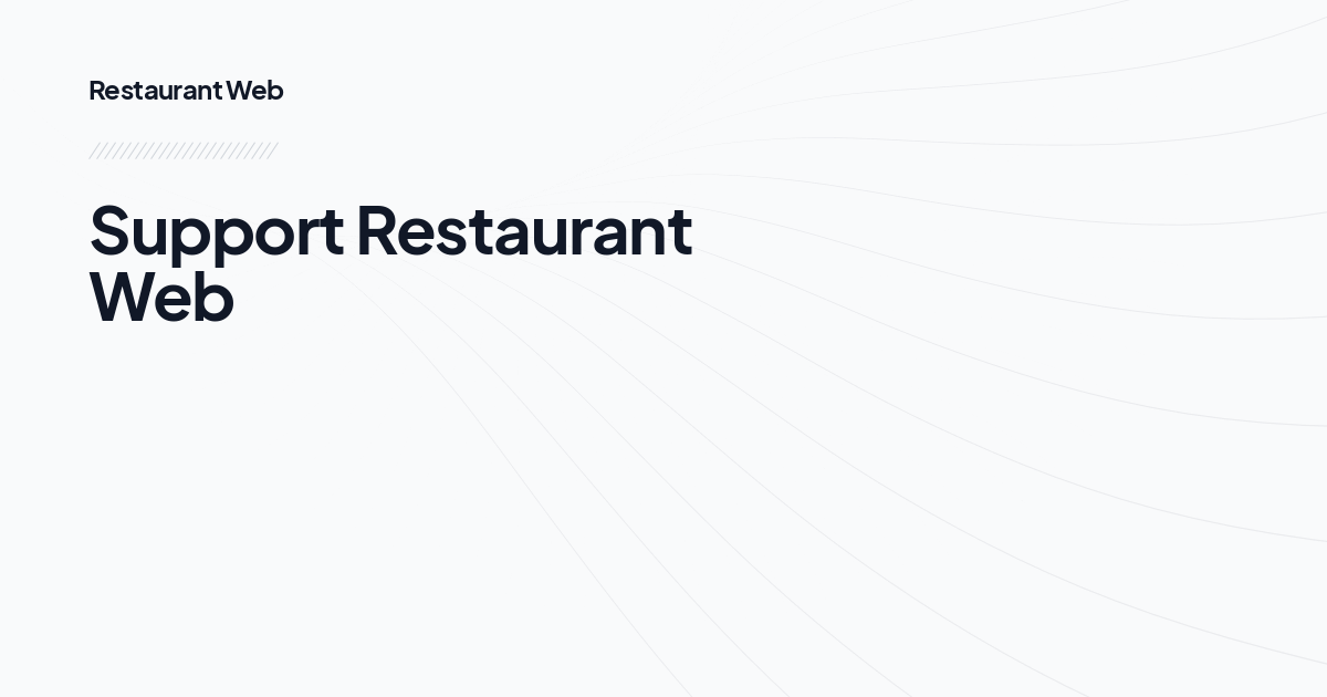 Support Restaurant Web