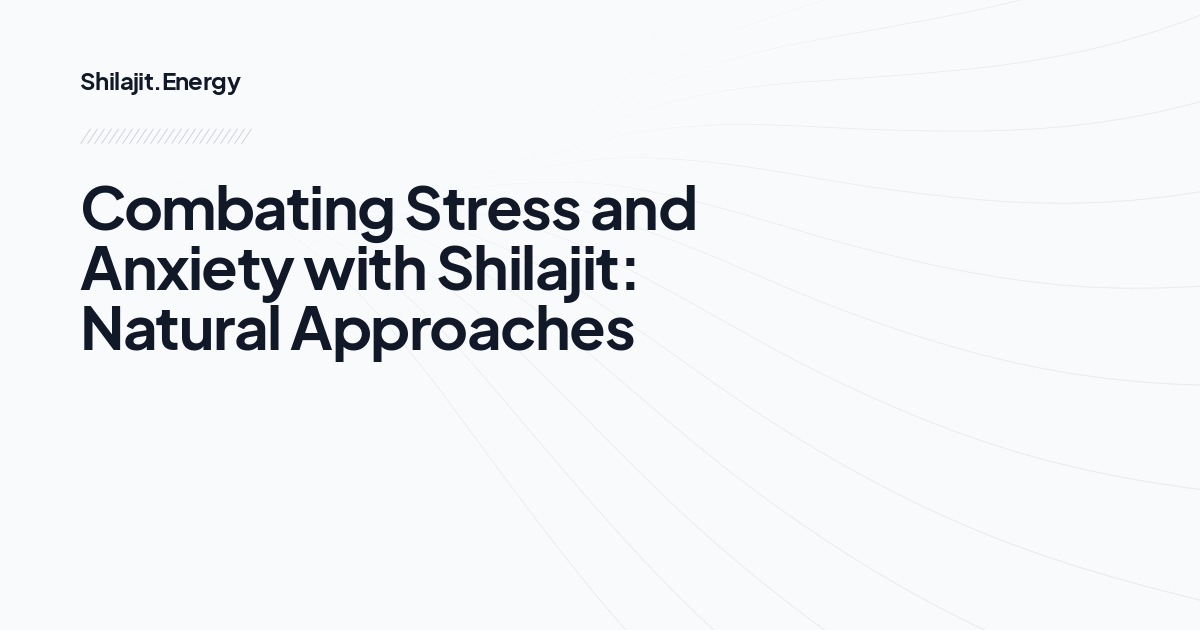 Combating Stress and Anxiety with Shilajit: Natural Approaches