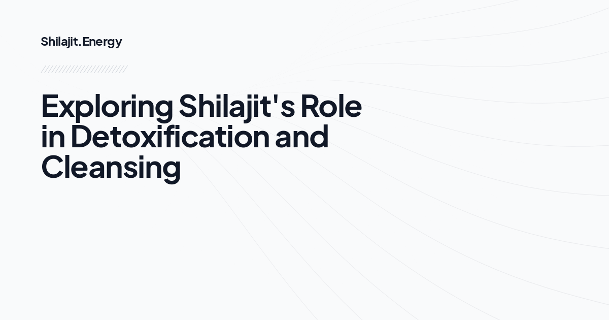 Exploring Shilajit's Role in Detoxification and Cleansing