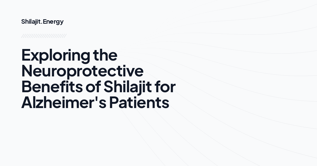 Exploring the Neuroprotective Benefits of Shilajit for Alzheimer's Patients