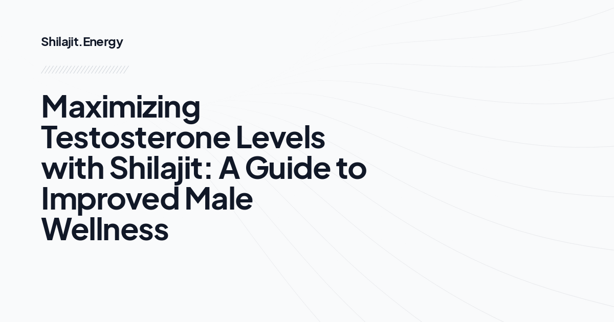 Maximizing Testosterone Levels with Shilajit: A Guide to Improved Male Wellness
