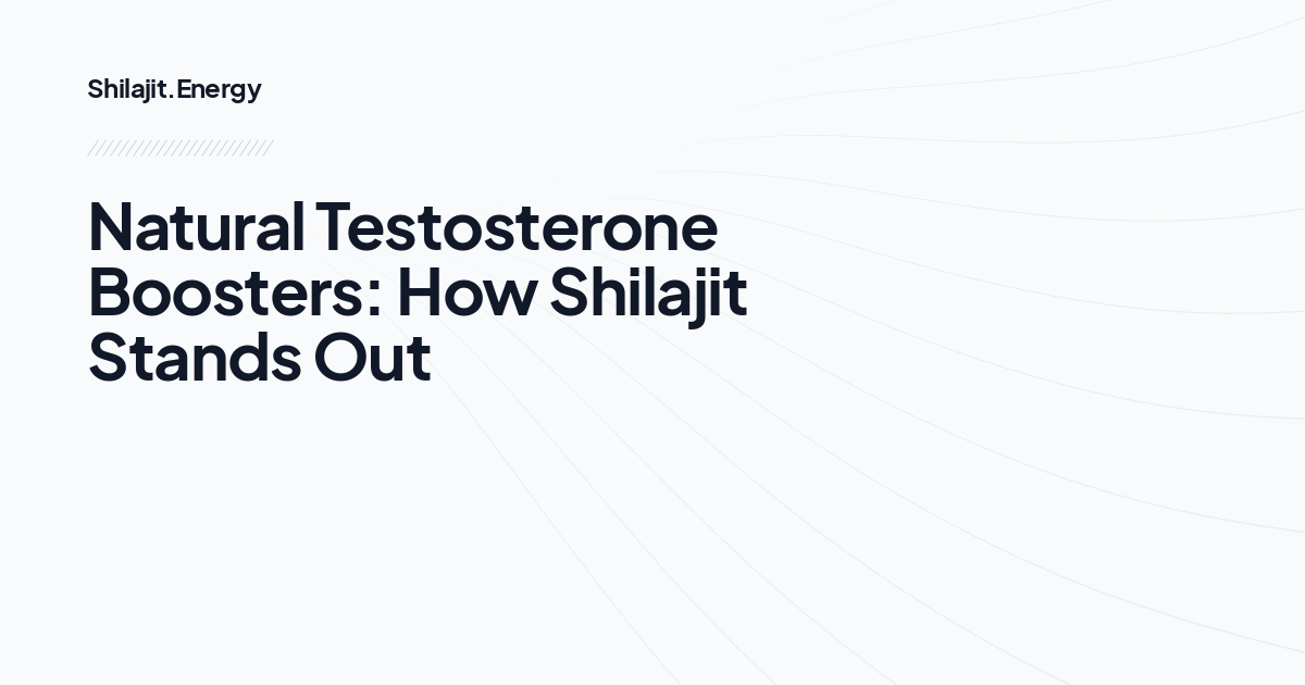 Natural Testosterone Boosters: How Shilajit Stands Out