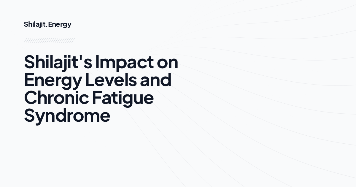 Shilajit's Impact on Energy Levels and Chronic Fatigue Syndrome