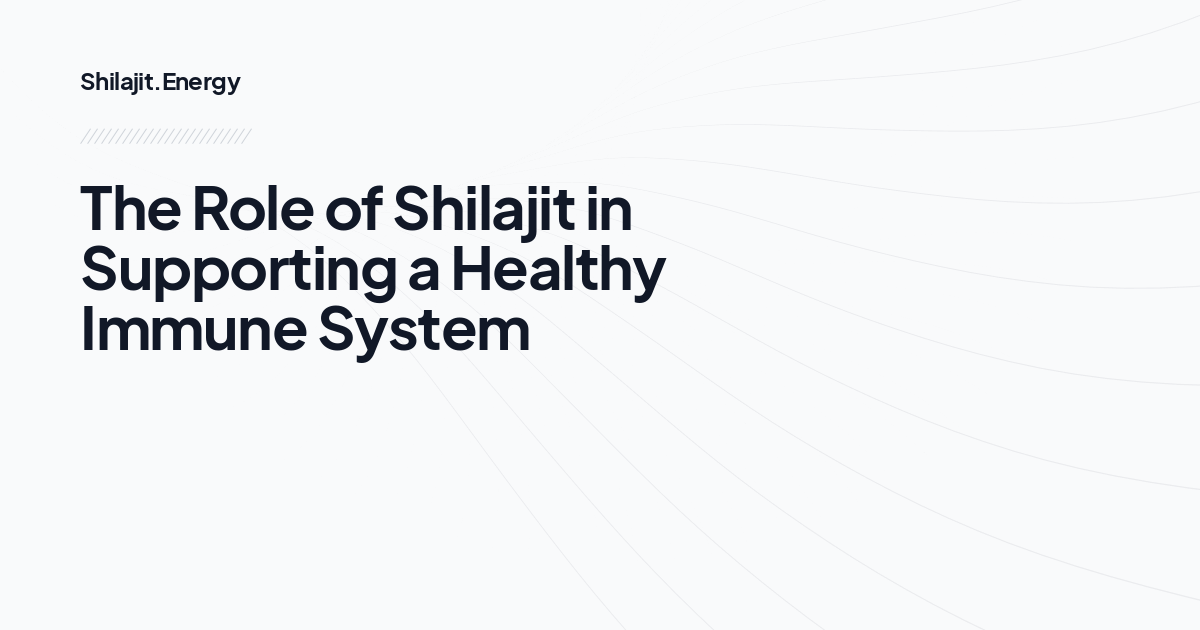 The Role of Shilajit in Supporting a Healthy Immune System