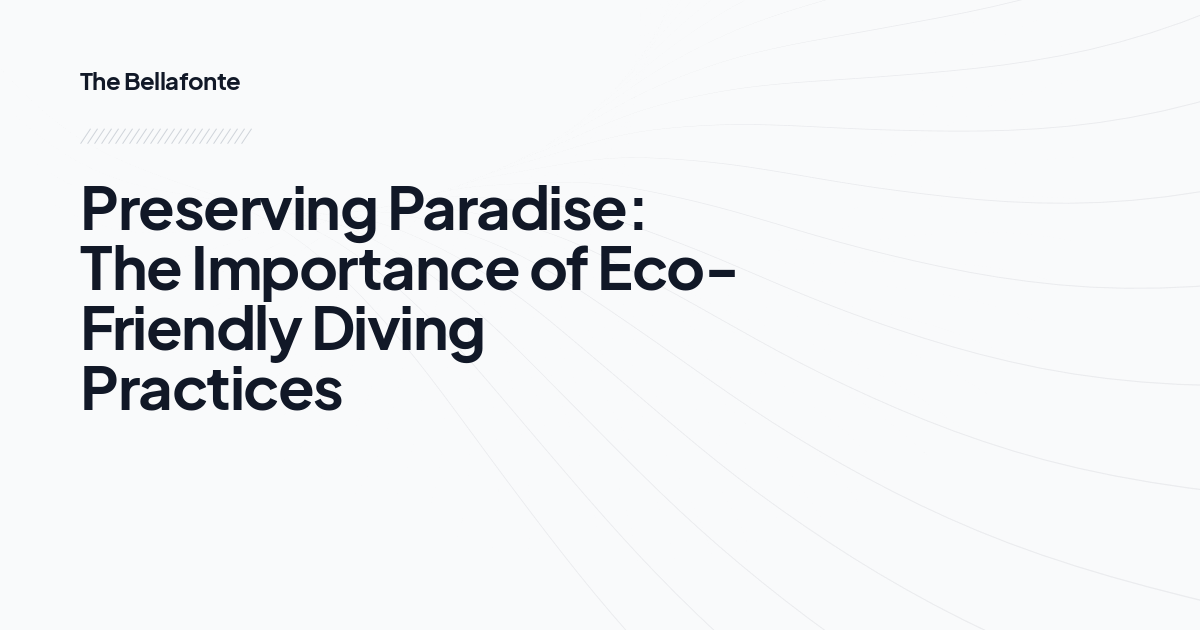 Preserving Paradise: The Importance of Eco-Friendly Diving Practices
