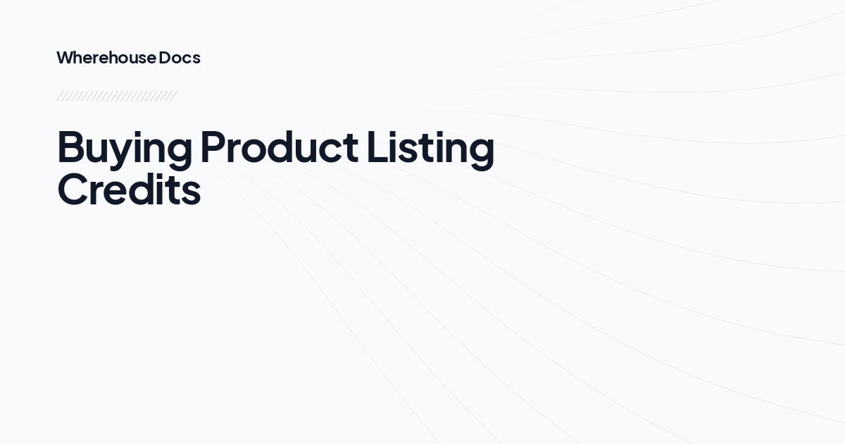 Buying Product Listing Credits
