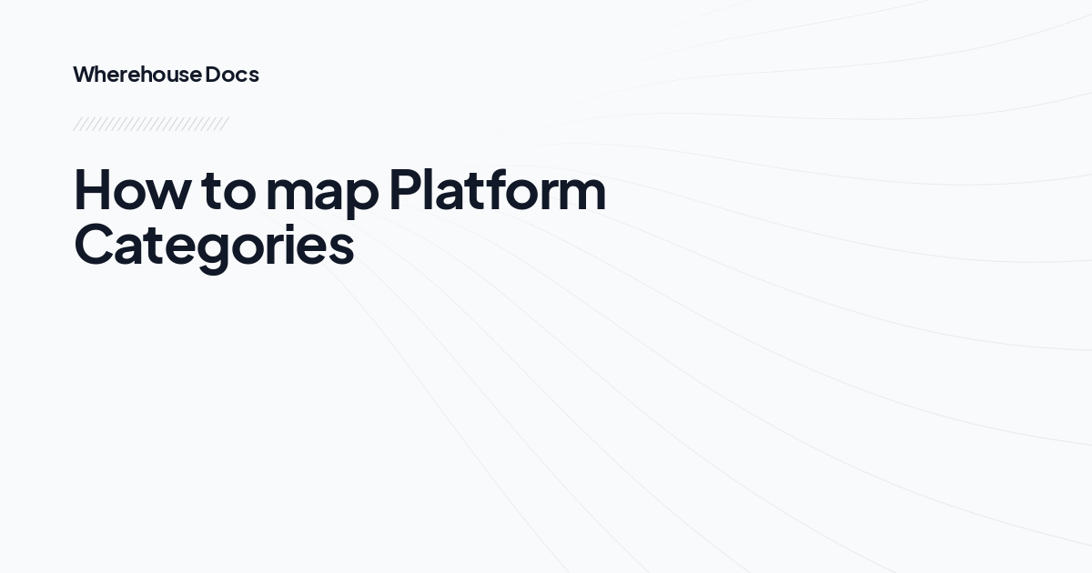 How to map Platform Categories