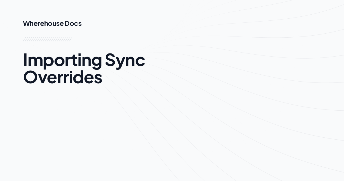Importing Sync Overrides