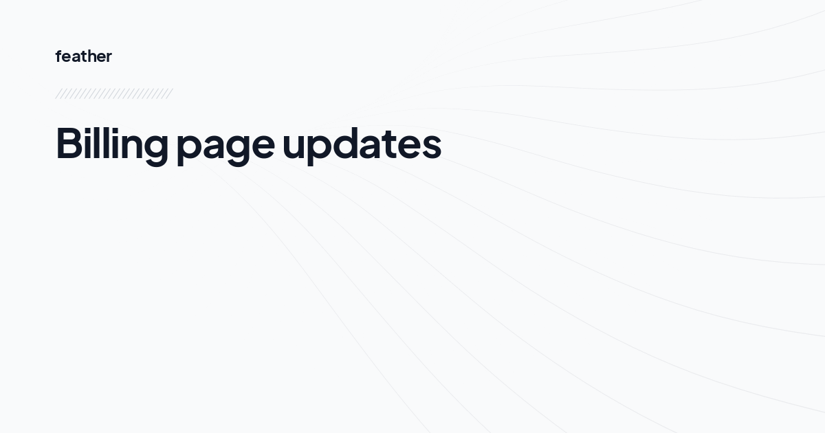 Billing page updates