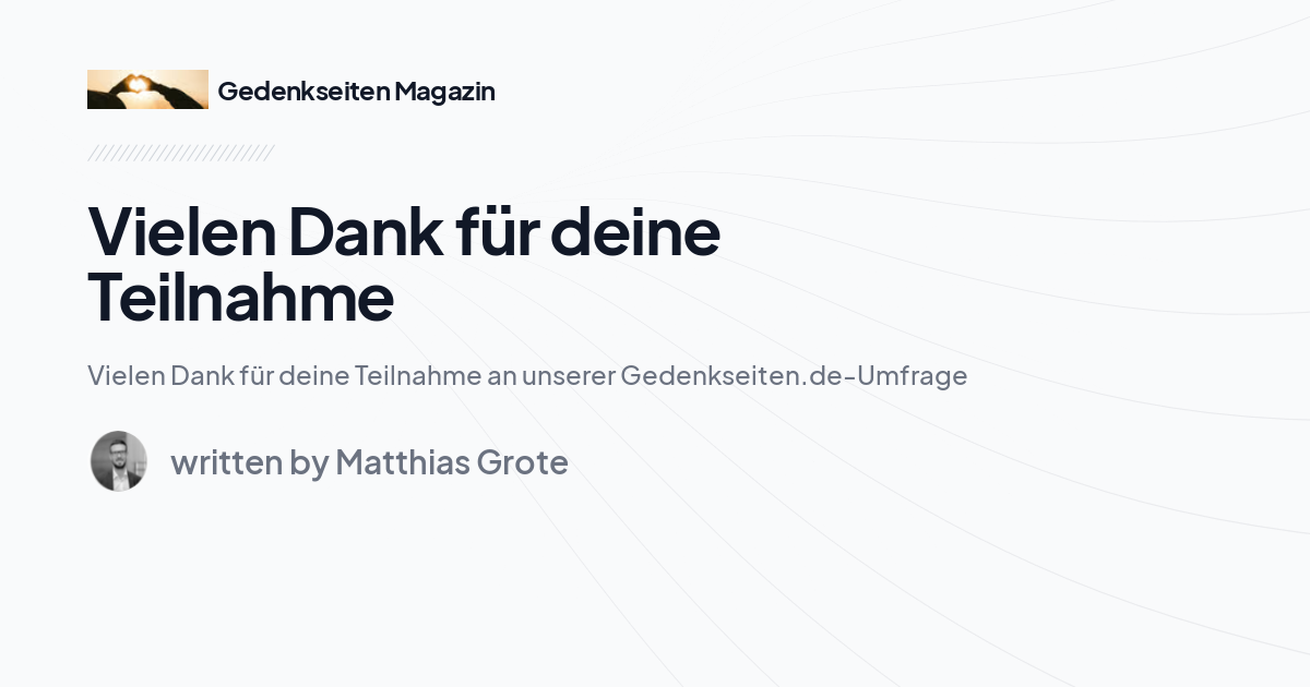 Vielen Dank für deine Teilnahme